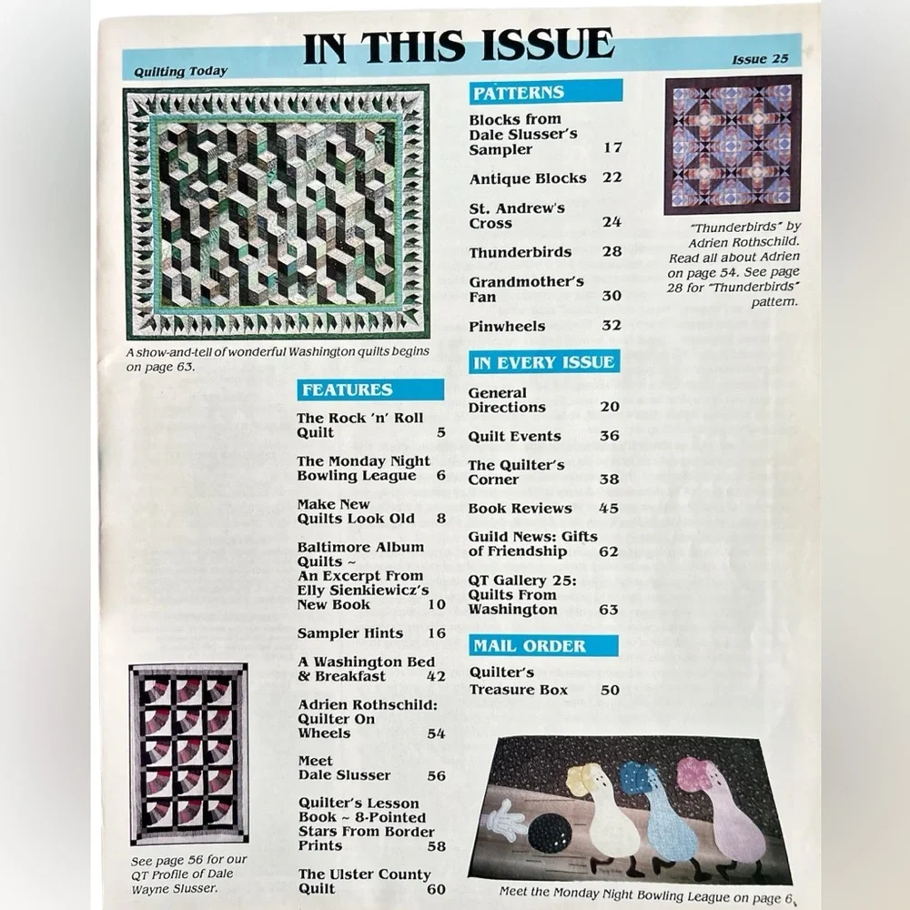 Vintage Quilting Magazine Collection Lot of Three 1990s Patterns